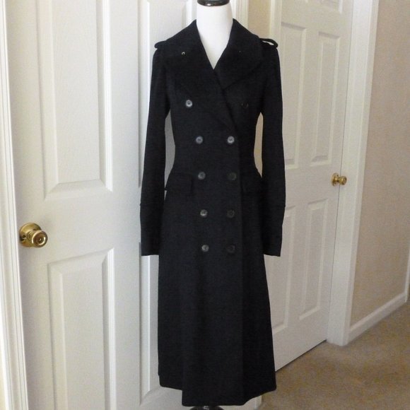 Burberry Jackets & Blazers - Burberry Pleated Back Wool Cashmere Coat